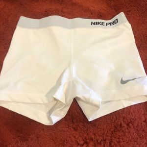 White Nike Pro Short